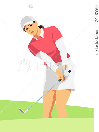 女職業高爾夫球手 124385595
