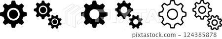 Gear/settings icon illustration 1 Gear/settings icon illustration 1 124385878