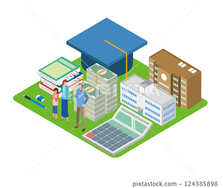 Illustration of education expenses 124385898