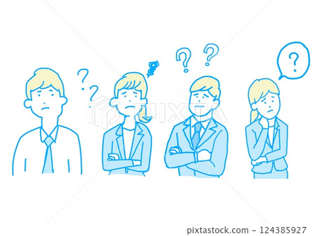 Business set of worried people 124385927