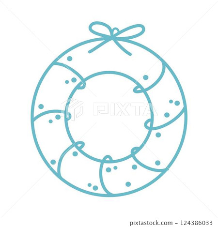 christmas design elements art line 124386033