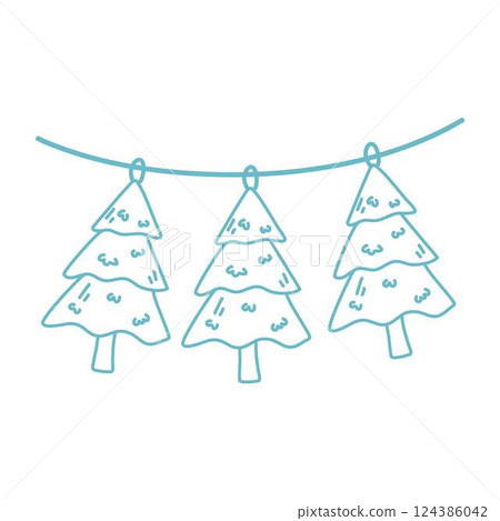 hand drawn christmas design elements 124386042