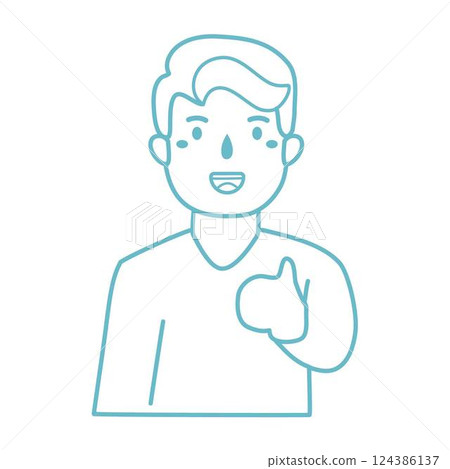 hand drawn man compliment illustration 124386137