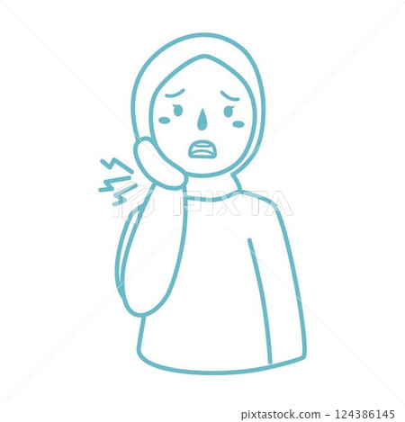 young woman touching cheek and feeling toothache young woman touching cheek and feeling toothache 124386145
