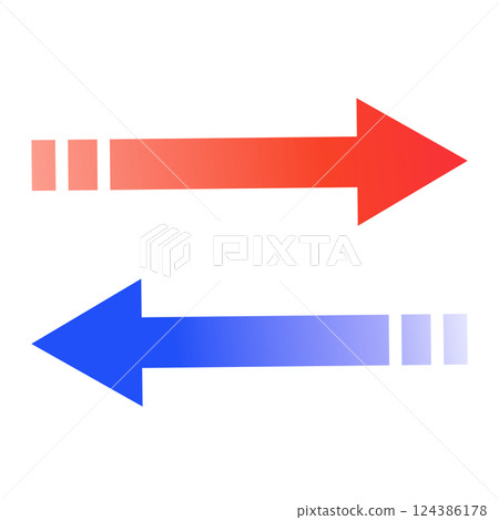 Stock Illustration: Stylish arrows with transparent gradients in both directions Business Simple 124386178
