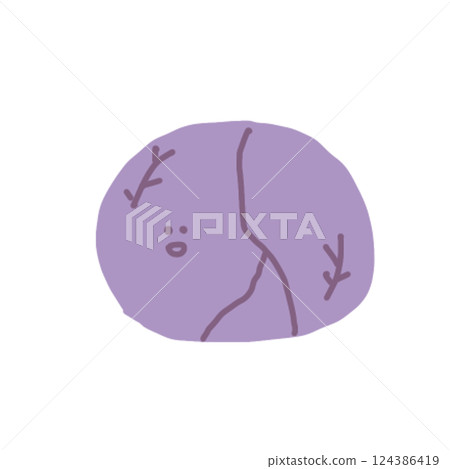 Hand drawn illustration of a cute smiling purple cabbage Hand drawn illustration of a cute smiling purple cabbage 124386419
