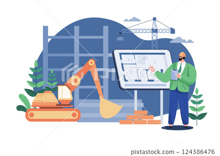 Real Estate Developer Checking Work Of Building 124386476