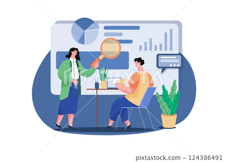 Two People Are Researching The Market 124386491