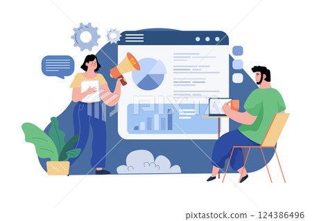 Employees Working On Marketing Strategy 124386496