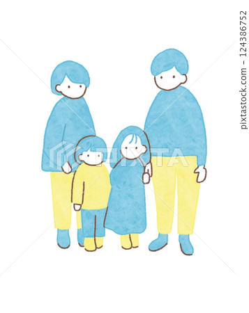 有兩個孩子的四口之家 124386752