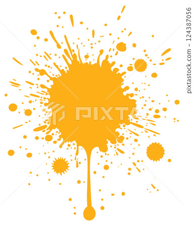 Vibrant Yellow Paint Splash Illustration 124387056