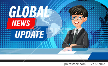 Global News Update Illustration Global News Update Illustration 124387064