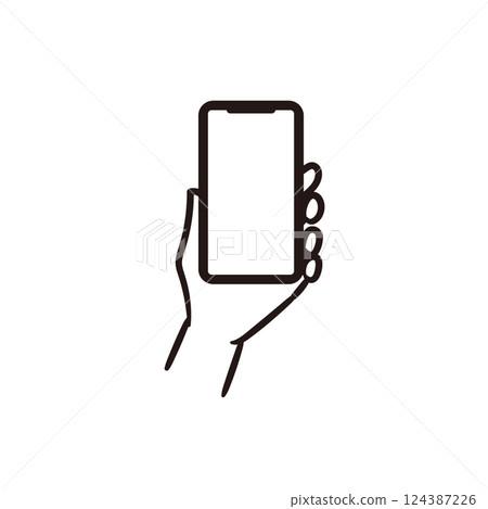 智慧型手機操作的簡單圖像說明_僅限左手 智慧型手機操作的簡單圖像說明_僅限左手 124387226