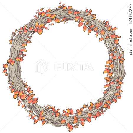 Autumnal ivy and branch wreath material Autumnal ivy and branch wreath material 124387270