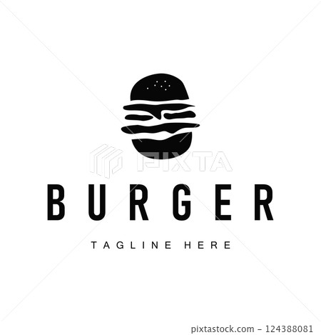 fast food design with minimalist burger logo concept illustration of food symbol product fast food design with minimalist burger logo concept illustration of food symbol product 124388081