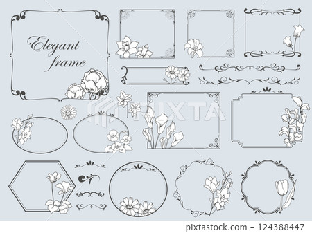 典雅的花藝框架集 124388447