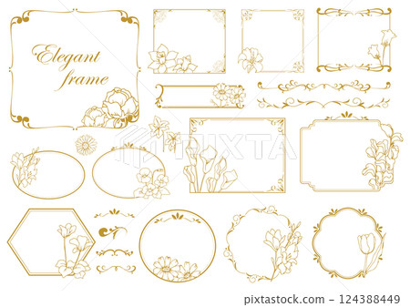 典雅的花藝框架集 124388449