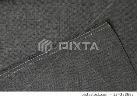 black hemp viscose natural fabric cloth color; sackcloth rough texture of textile fashion 124388692