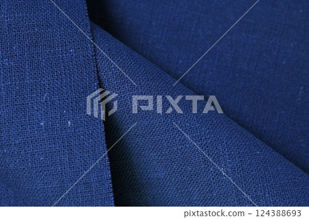 blue hemp viscose natural fabric cloth color, sackcloth rough texture of textile fashion blue hemp viscose natural fabric cloth color, sackcloth rough texture of textile fashion 124388693