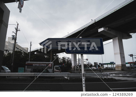 [Nanko Hirabayashi] Scenery of downtown Osaka 124389269