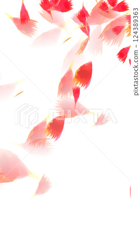 Watercolor red carnation petals falling background vertical 124389363