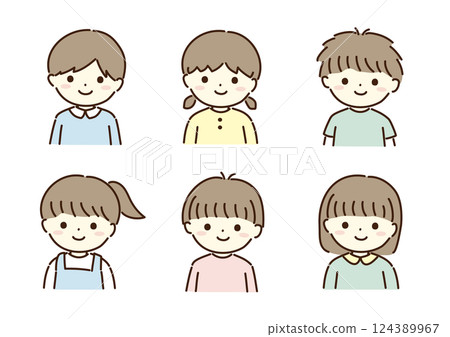 Boy and girl illustration set 124389967
