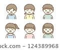 男孩和女孩微笑的插圖集 124389968
