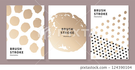 Brush stroke background illustration set gold_7 124390104