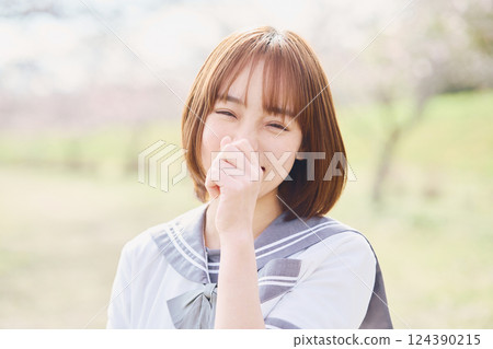 School girls with a smile 124390215