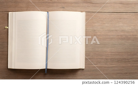 Illustration of a lined white notebook background wallpaper material 124390256