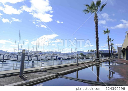 [Hiroshima] Marina and palm trees 124390296