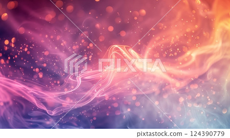 An abstract image with light trails, smoke swirls, and bokeh, creating a dreamy, ethereal atmosphere. 124390779