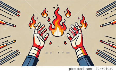 燃燒的火焰 124391059