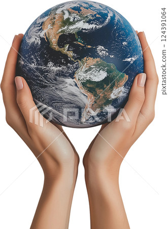 earth globe in hands 124391064