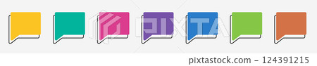 Collection set of colorful speech bubbles on a white background. The concept of communication of people in the field of business and everyday affairs. vector illustration. Collection set of colorful speech bubbles on a white background. The concept of communication of people in the field of business and everyday affairs. vector illustration. 124391215