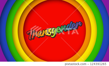 Text lettering Transgender in the colors of the rainbow. Rainbow background in LGBT style. Equality. Vector illustration Text lettering Transgender in the colors of the rainbow. Rainbow background in LGBT style. Equality. Vector illustration 124391265