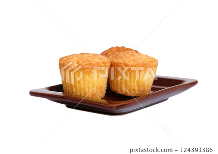 Cupcake tasty magdalena , homemade sweet with sugar on top. Cupcake tasty magdalena , homemade sweet with sugar on top. 124391386