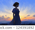 Sunset and women 124391892