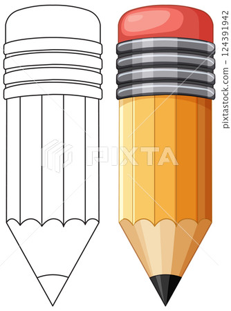 Dual Style Pencil Illustration Dual Style Pencil Illustration 124391942