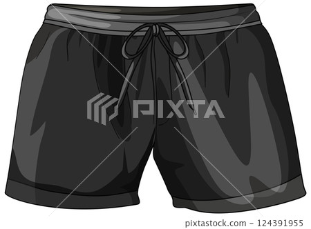 Sleek Black Athletic Shorts Vector Illustration Sleek Black Athletic Shorts Vector Illustration 124391955