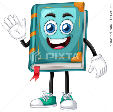 Cheerful Book Character Illustration Cheerful Book Character Illustration 124391982
