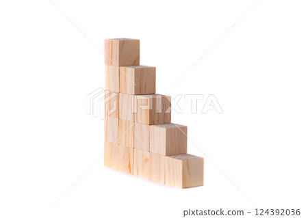 Wooden cubes steps Wooden cubes steps 124392036