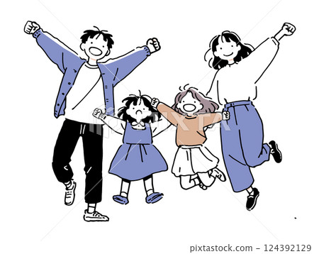 Jumping family Jumping family 124392129