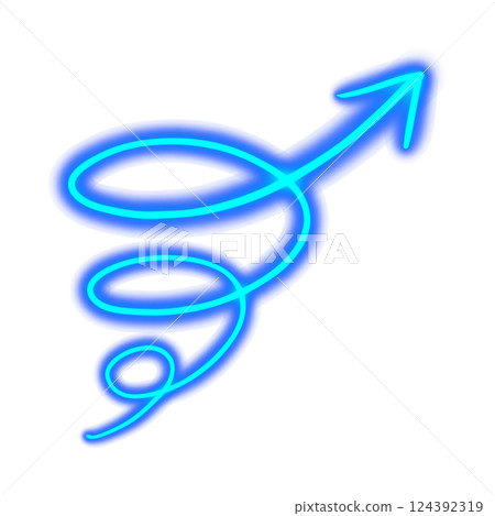 藍色螺旋箭頭（附邊框）② 124392319