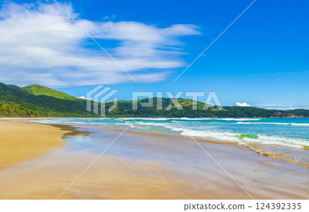 Praia Lopes Mendes beach on tropical island Ilha Grande Brazil. 124392335