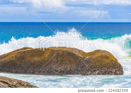 Rocks waves Praia Lopes Mendes beach Ilha Grande island Brazil. 124392359