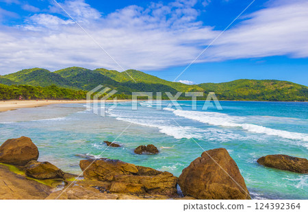 Praia Lopes Mendes beach on tropical island Ilha Grande Brazil. 124392364