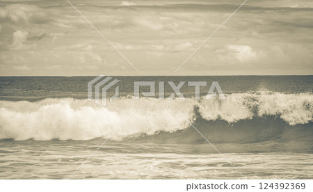 Strong waves Praia Lopes Mendes beach Ilha Grande island Brazil. 124392369