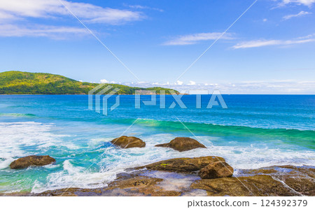 Praia Lopes Mendes beach on tropical island Ilha Grande Brazil. 124392379