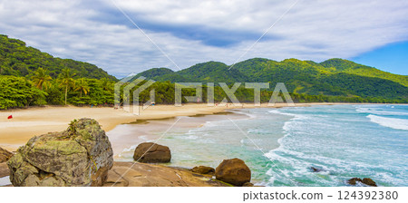 Praia Lopes Mendes beach on tropical island Ilha Grande Brazil. 124392380